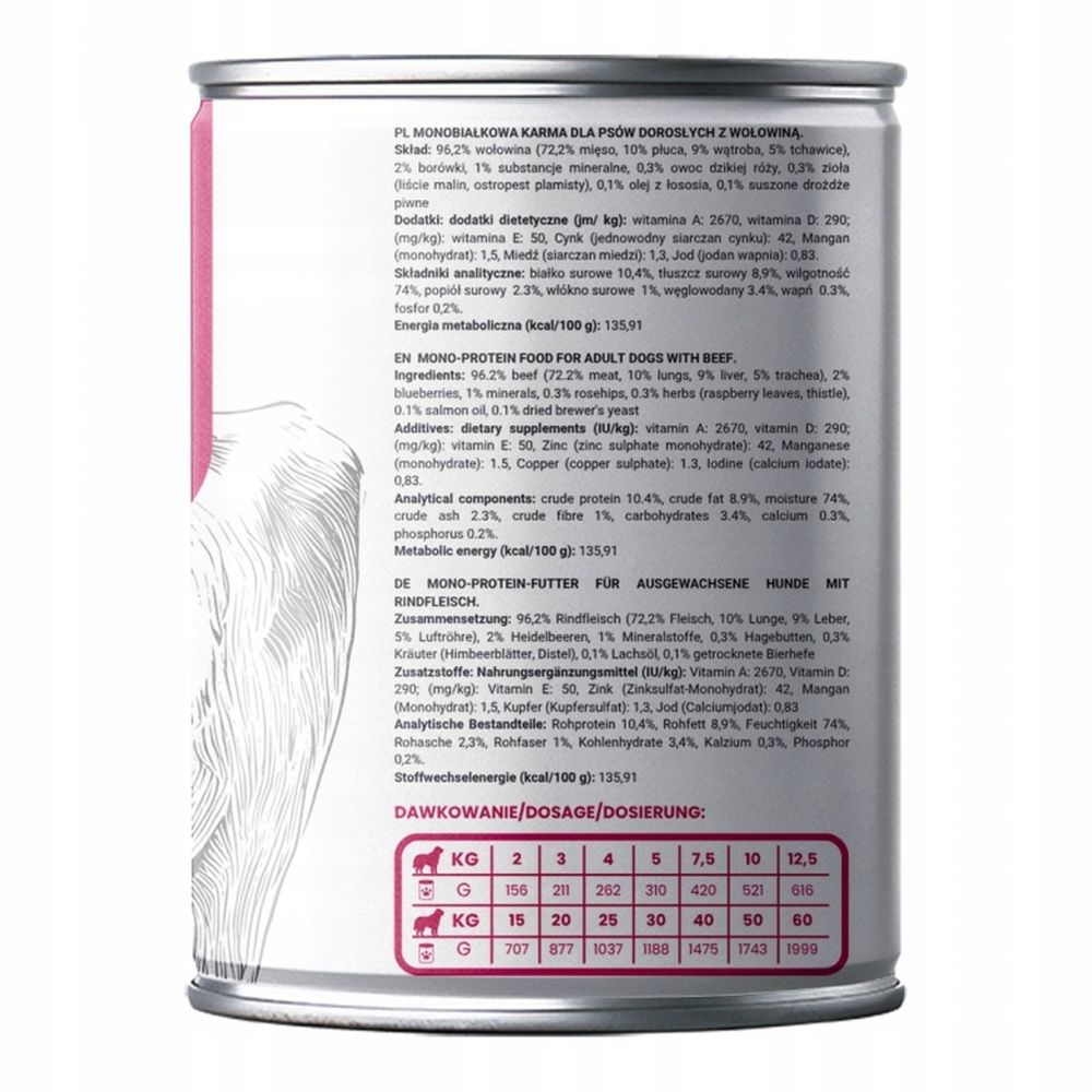Gaczoo MONO Protein karma mokra dla psa Wołowina 400g